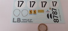 decals decalcomanie déco ferrari 250 gto 1/18 v