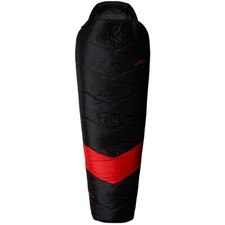 Alpinus Sac de couchage Classic 1250 (Left) Léger Chaud Doux Noir/Rouge