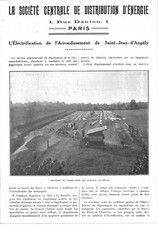 SAINT JEAN D' ANGELY (17) STE CENTRALE DE DISTRIBUTION D' ENERGIE / ADP 1926