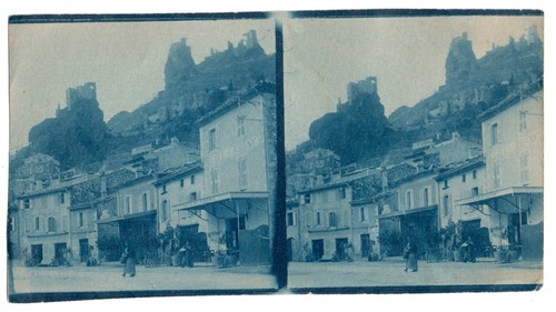 Photo stéréo cyanotype 1920 - cyanotype,