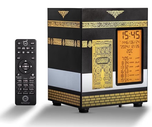 Kaaba shaped azan clock - kaaba-shaped,