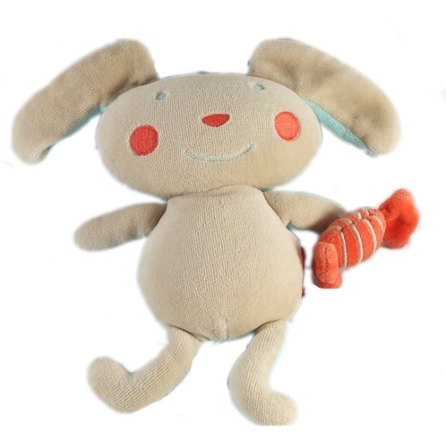 Doudou lapin bonbon beige - , bleu