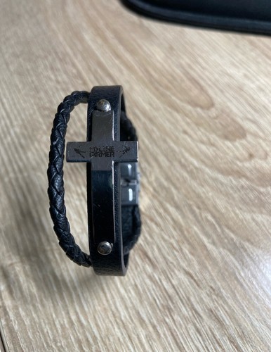 Bracelet cuir croix mylene - bracelet,