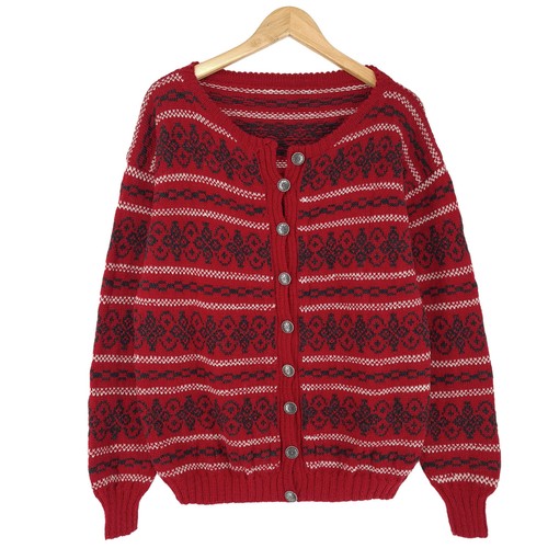 Cardigan rouge scandinave - cardigan,