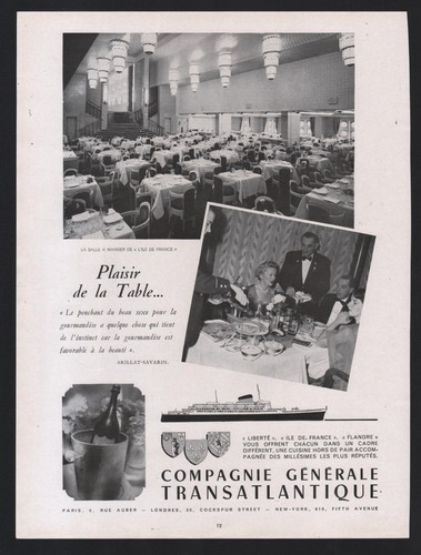 Publicite 1953 voyage paquebot