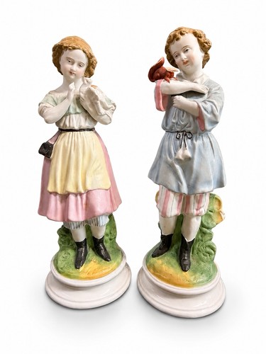Couple statuettes anciennes - statuettes,