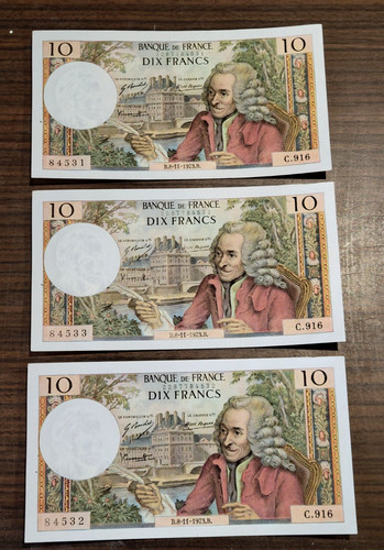 Lot 3 billets 10 francs - 10,