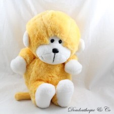 Peluche vintage singe AJENA orange blanc ouistiti 30 cm (VI-25112)