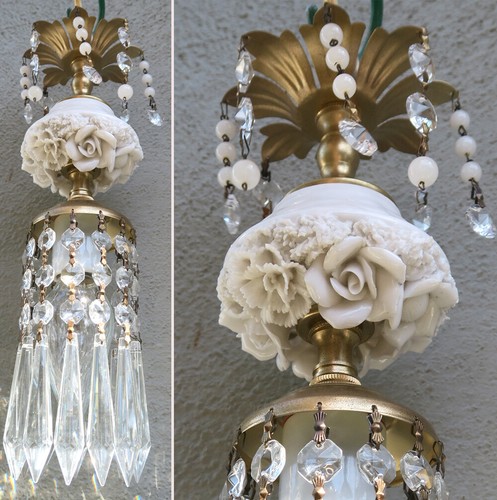 Vintage lamp porcelain white - lamp,
