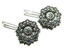 PAIR OF MANDALA HAIR CLIPS