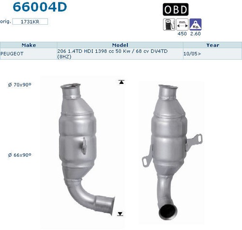 Pot catalytique peugeot 206 - peugeot,