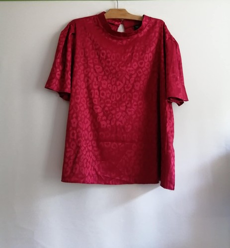 Blouse rouge polyester satiné