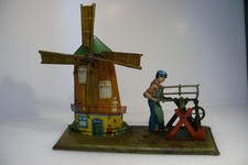 HO superbe maquette de moulin à vent + mécanisme marklin ancien en fer années 60