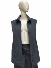 Martin Margiela F/W 2002 Dark Green / Greyish Wool Vest Jacket  Size IT 42 / L
