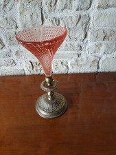 VASE TULIPE  BACCARAT MODELE BAMBOU SUR PIED BRONZE