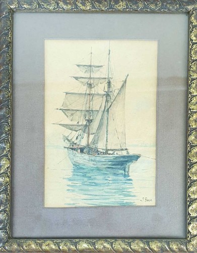 Bateau voile aquarelle - À, sur