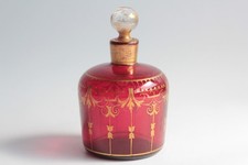 Flacon à parfum verre rubis émaillé Napoléon III (64006)