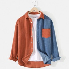 Hommes Joint Velours Chemise Manches Longues Veste Boutonné Casual Standard Fit