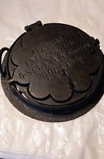 Antique Large German Cast Iron Waffle Maker (with Recipes)