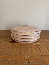 Abat-Jour Globe Tulipe Verre Opaline Art Déco Clichy Rose Liseré Doré Vintage