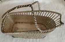 PANIER de SERVICE À VIN - TRESSÉ METAL ARGENTÉ -