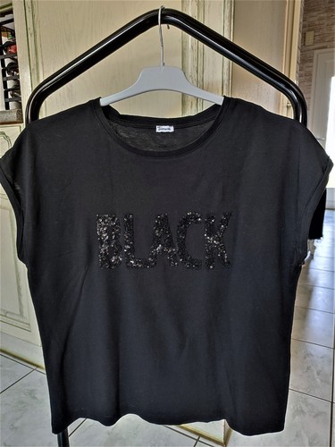 Shirt noir manches courtes - noir,