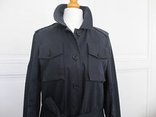 PABLO GERARD DAREL TRENCH COAT IMPERMEABLE MANTEAU BLEU MARINE T 38 ETAT NEUF !