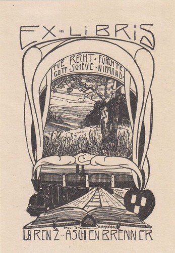 Exlibris livre plaque klischee - livre,