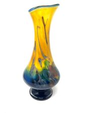 Important Vase Verre Soufflé Signé Aconito Pour Biot Vintage Glass