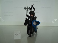 PLAYMOBIL vintage médiéval chevalier noir bouclier épée hache 3315 de 2004 #2