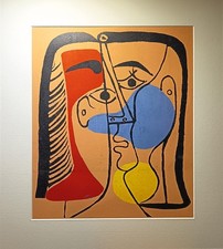 PICASSO  -  Linogravure  -  " Jacqueline aux cheveux lisses  "  -    XXe Siècle