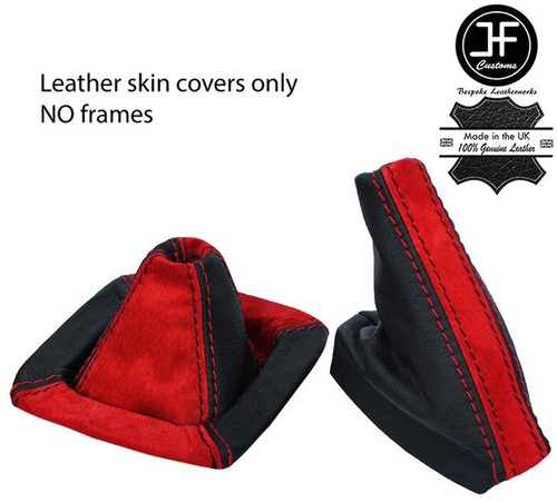 Rouge daim noir cuir haute - noir, bas