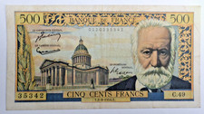 BILLET DE 500 FRANCS VICTOR HUGO MONNAIE FRANCAISE T.2.9.1954.T