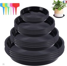 16 Pièces Coupelle Pot de Fleur Soucoupe Pot Fleur Plastique Soucoupes Pots de 