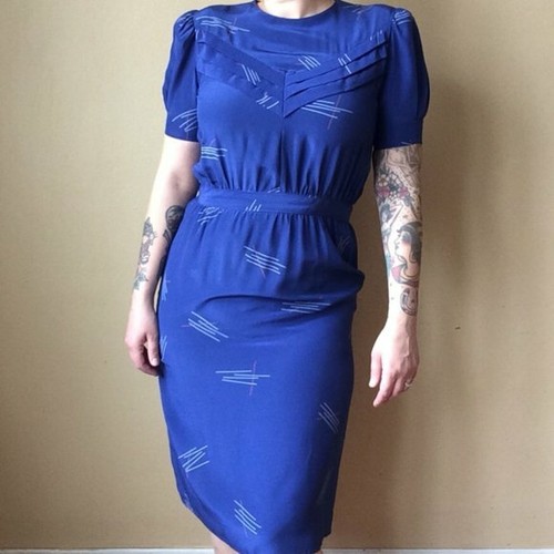 Vintage blue 80s - vintage, geometric
