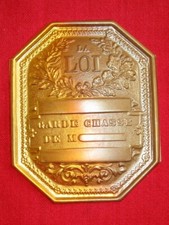 Plaque de garde chasse *