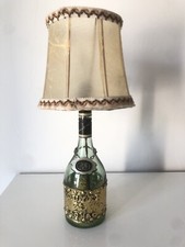 Lampe de chevet bouteille de Cognac Rouyer vintage - Abat jour vessie de porc