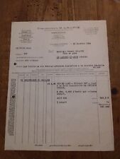 Facture ancienne 1954 vin LES GRANDS CHAIS DU CENTRE