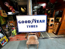 1930 Vintage Ancien Porcelaine Émail Garage Signe Good An Pneus Flying Chaussure