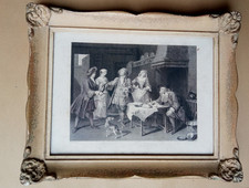 Cadre en bois et stucs patiné