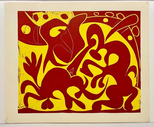 Linogravure après picasso - linogravure, d'après