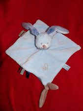 DOUDOU NATTOU BIBOU LE LAPIN BLEU GRIS CANARD PLAT TETINE