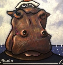 Tableau Hippopotame Marin Tourrier