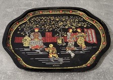 Ancien plateau de service en métal vintage décor japonais déco cuisine