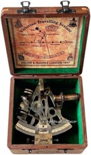 Antique Nautical Brass Sextant