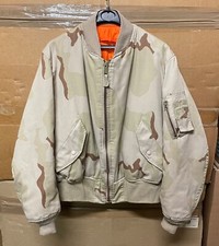 GENUINE US ALPHA INDUSTRIES JACKET FLYERS MAN MA-1 DESERT MADE IN USA X-LARGE