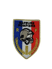 ECUSSON SAPEURS POMPIERS BLASON SUR SCRATCH DRAPEAU FRANCE BLEU BLANC ROUGE BSPP