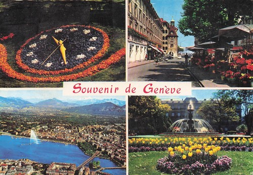 Suisse geneve horloge fleurie - geneve,