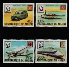 Niger  Sir Rowland Hill bateau avion train   1979  num  477/80 neuf **