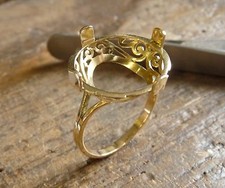 Monture bague pièce or 10